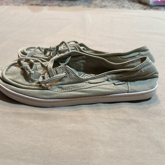Sanuk Women's Pair O Sail, Olive Canvas, Size 9 - Picture 3 of 7